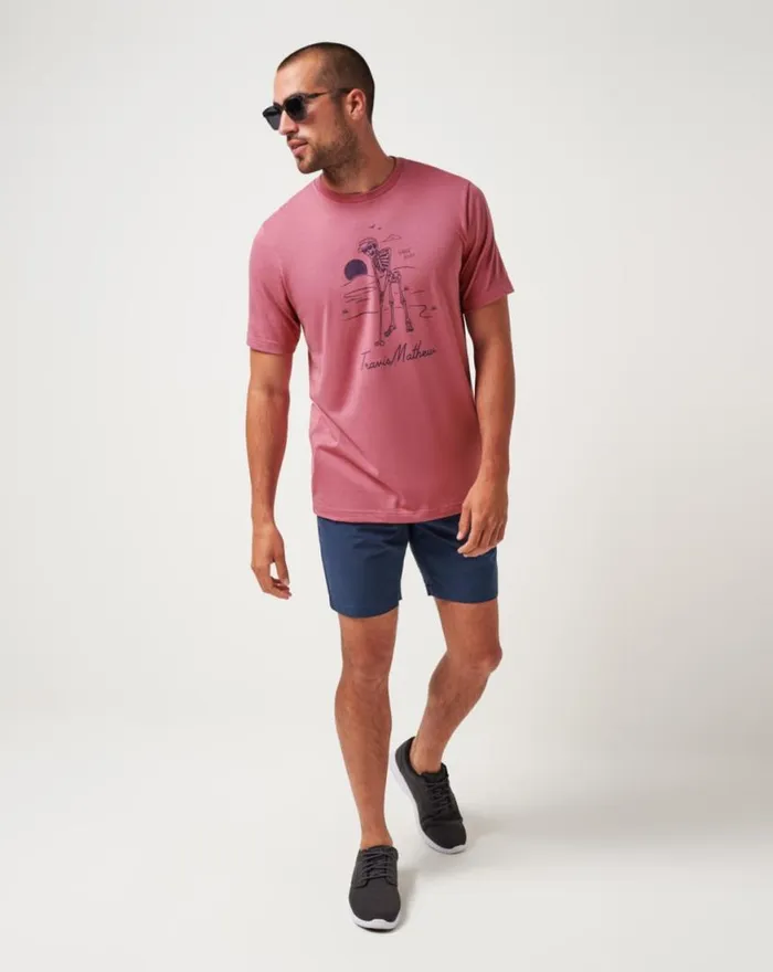 Men LOST WEEKEND TEE Rose Wine TravisMathew Tees