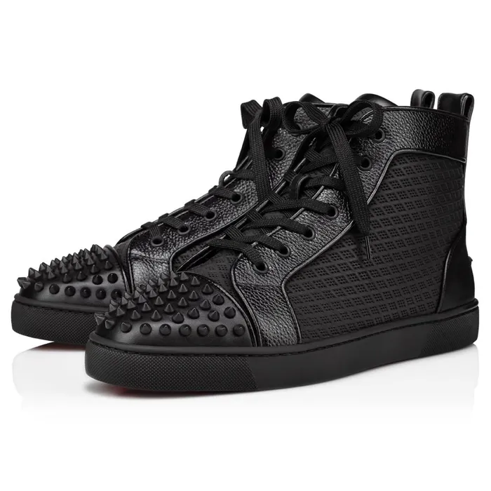 Men Lou Spikes Hightop Sneakers 8211 Calf Leather And Spikes 8211 Black Black Christian Louboutin High Top Sneakers Men Lou Spikes Hightop Sneakers 8211 Calf Leather And Spikes 8211 Black Black Christian Louboutin High Top Sneakers