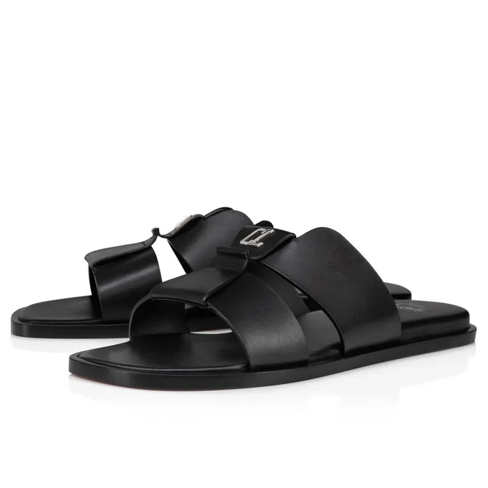Men Loubi Be Mules 8211 Calf Leather 8211 Black Black Christian Louboutin Sandals and Espadrilles Men Loubi Be Mules 8211 Calf Leather 8211 Black Black Christian Louboutin Sandals and Espadrilles