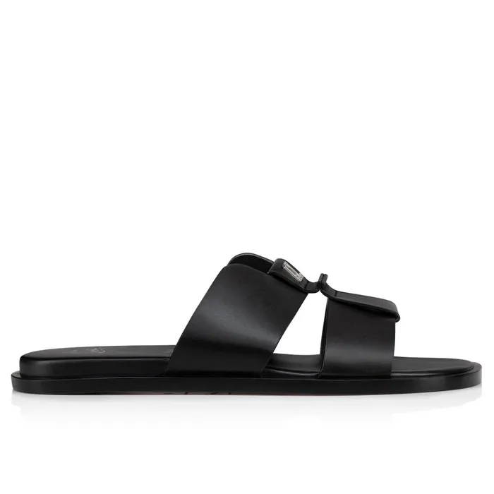 Men Loubi Be Mules 8211 Calf Leather 8211 Black Black Christian Louboutin Sandals and Espadrilles