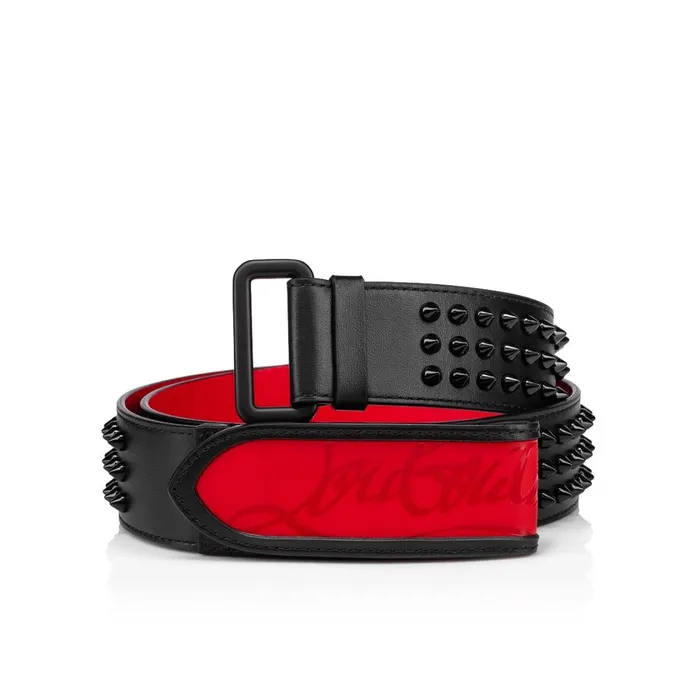 Men Loubi Belt 8211 Calf Leather And Spikes 8211 Black Black Christian Louboutin Belts Men Loubi Belt 8211 Calf Leather And Spikes 8211 Black Black Christian Louboutin Belts