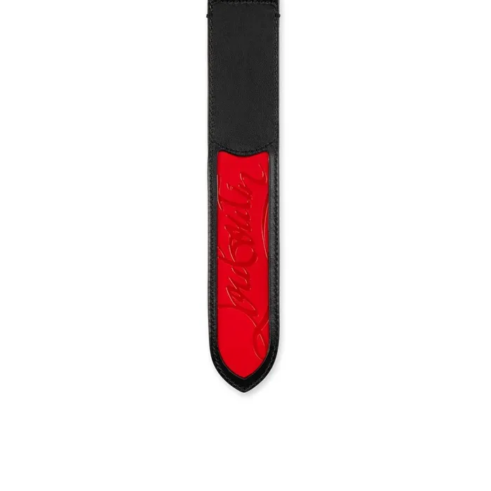 Men Loubi Belt 8211 Calf Leather And Spikes 8211 Black Black Christian Louboutin Belts