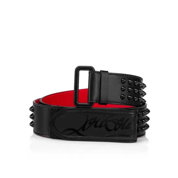 Men Loubi Belt Belt 8211 Calf Leather And Spikes 8211 Black Black Christian Louboutin Belts Men Loubi Belt Belt 8211 Calf Leather And Spikes 8211 Black Black Christian Louboutin Belts