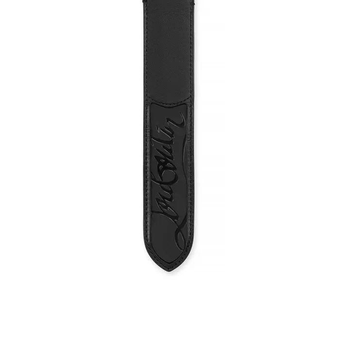 Men Loubi Belt Belt 8211 Calf Leather And Spikes 8211 Black Black Christian Louboutin Belts