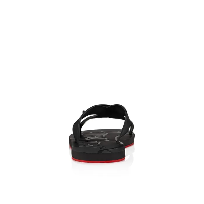 Men Loubi Cross Mules 8211 Rubber 8211 Black Black Christian Louboutin Sandals and Espadrilles