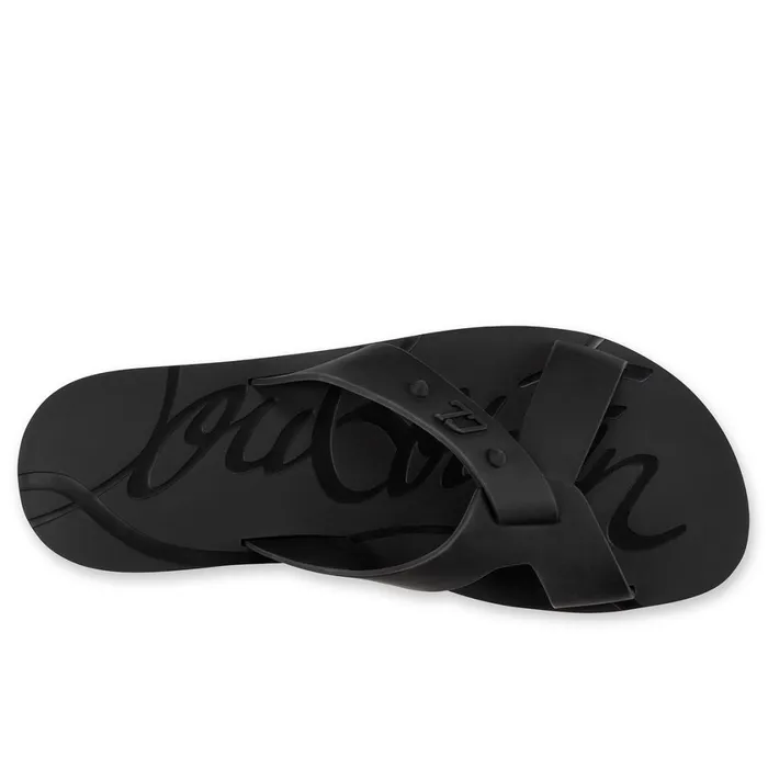 Men Loubi Cross Mules 8211 Rubber 8211 Black Black Christian Louboutin Sandals and Espadrilles