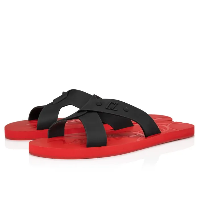 Men Loubi Cross Mules 8211 Rubber 8211 Loubi Red Christian Louboutin Sandals and Espadrilles Men Loubi Cross Mules 8211 Rubber 8211 Loubi Red Christian Louboutin Sandals and Espadrilles