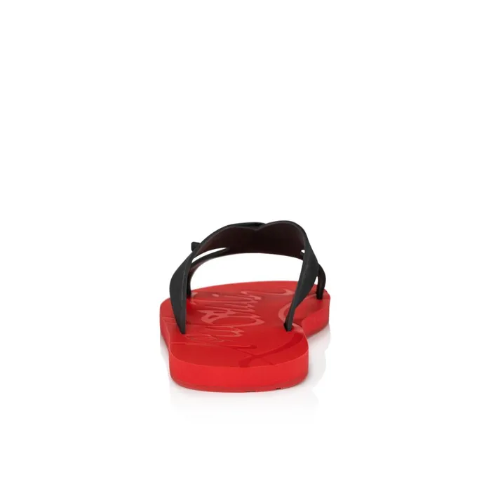 Men Loubi Cross Mules 8211 Rubber 8211 Loubi Red Christian Louboutin Sandals and Espadrilles