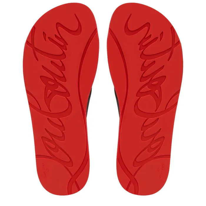 Men Loubi Cross Mules 8211 Rubber 8211 Loubi Red Christian Louboutin Sandals and Espadrilles