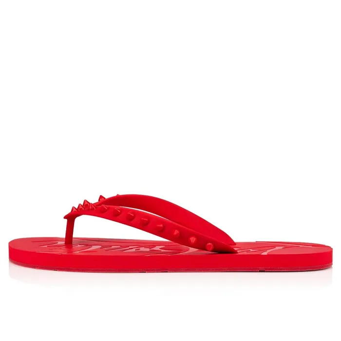 Men Loubi Flip Man Flipflops 8211 Rubber 8211 Loubi Red Christian Louboutin Sandals and Espadrilles