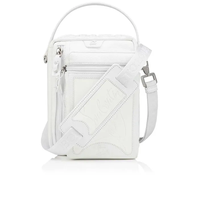 Men Loubideal Reporter Bag 8211 Calf Leather 8211 Bianco White Christian Louboutin Crossbody Bags Men Loubideal Reporter Bag 8211 Calf Leather 8211 Bianco White Christian Louboutin Crossbody Bags