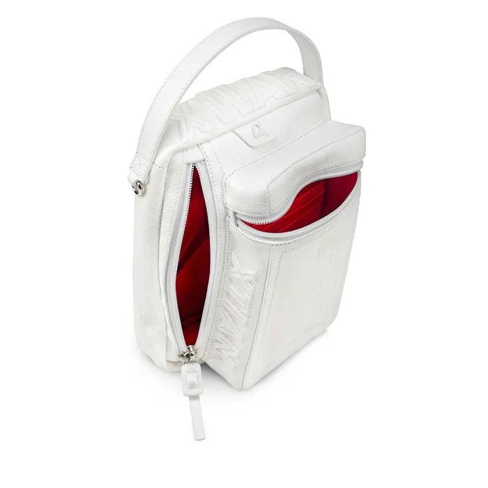 Men Loubideal Reporter Bag 8211 Calf Leather 8211 Bianco White Christian Louboutin Crossbody Bags