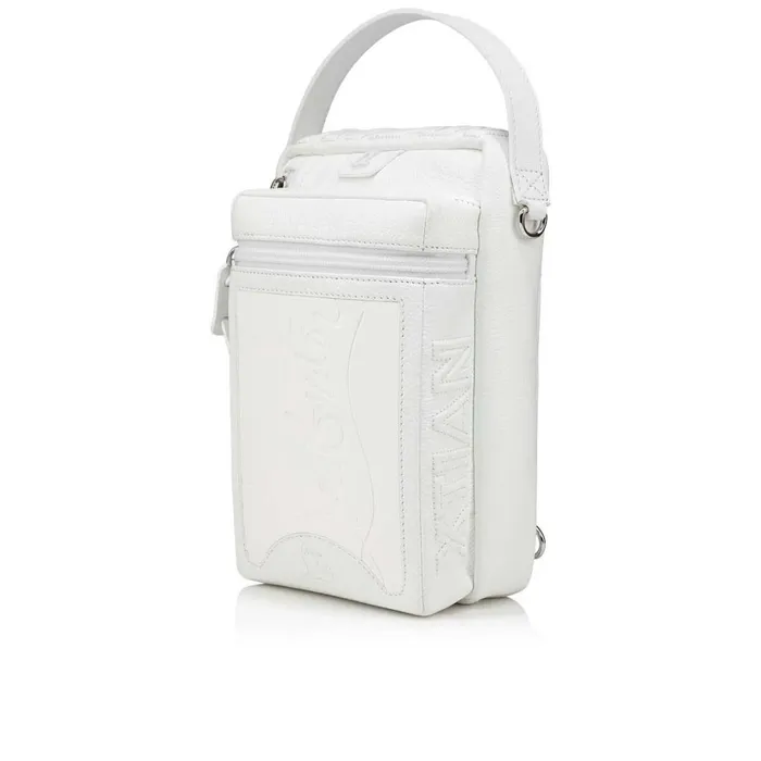 Men Loubideal Reporter Bag 8211 Calf Leather 8211 Bianco White Christian Louboutin Crossbody Bags