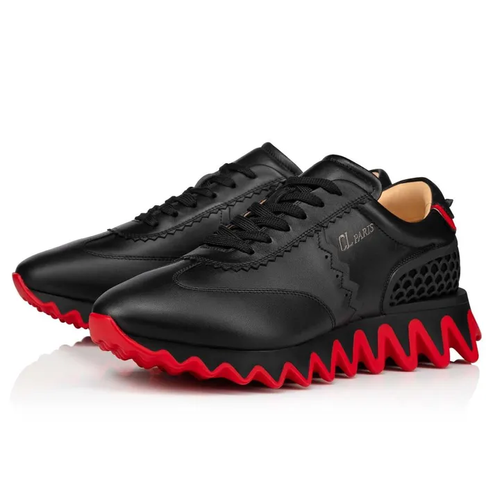 Men Loubishark Sneakers 8211 Calf Leather Suede And Nappa Leather 8211 Black Black Christian Louboutin Low Top Sneakers Men Loubishark Sneakers 8211 Calf Leather Suede And Nappa Leather 8211 Black Black Christian Louboutin Low Top Sneakers