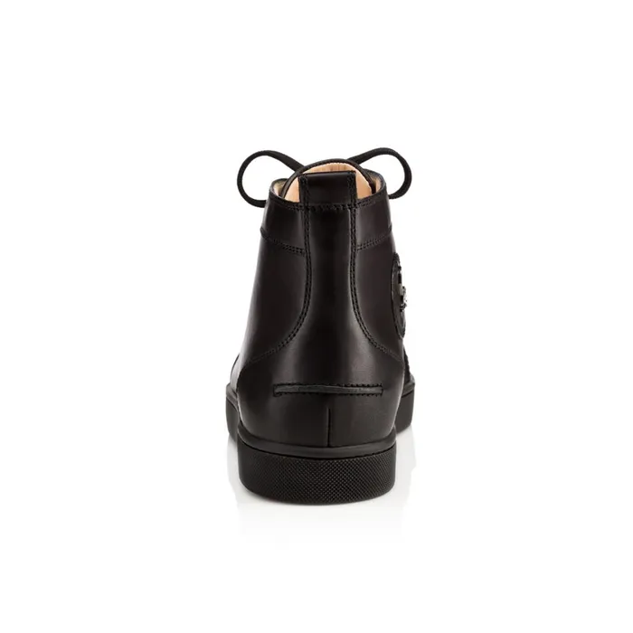 Men Louis Hightop Sneakers 8211 Calf Leather 8211 Black Black Christian Louboutin High Top Sneakers
