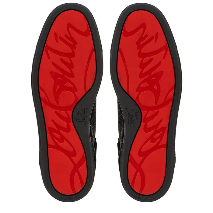 Men Louis Hightop Sneakers 8211 Suede And Coated Canva Techno CL 8211 Black Black Christian Louboutin High Top Sneakers