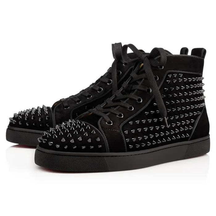 Men Louis Hightop Sneakers 8211 Veau Velours And Spikes 8211 Black Black Christian Louboutin High Top Sneakers Men Louis Hightop Sneakers 8211 Veau Velours And Spikes 8211 Black Black Christian Louboutin High Top Sneakers