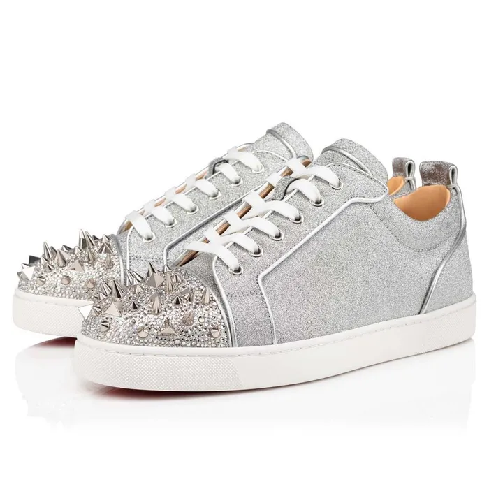 Men Louis Junior P Pik Pik Strass Sneakers 8211 Glittered Calf Leather And Spikes 8211 Silver Silver Christian Louboutin Low Top Sneakers Men Louis Junior P Pik Pik Strass Sneakers 8211 Glittered Calf Leather And Spikes 8211 Silver Silver Christian Louboutin Low Top Sneakers