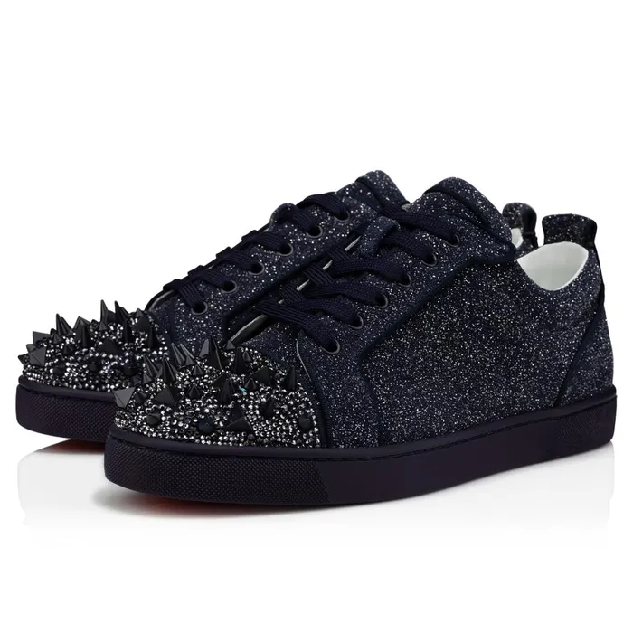Men Louis Junior P Pik Pik Strass Sneakers 8211 Glittered Leather Comte And Strass 8211 Ink Blue Christian Louboutin Low Top Sneakers Men Louis Junior P Pik Pik Strass Sneakers 8211 Glittered Leather Comte And Strass 8211 Ink Blue Christian Louboutin Low Top Sneakers