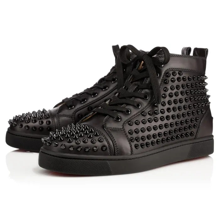 Men Louis Spikes Sneakers 8211 Calf Leather And Spikes 8211 Black Black Christian Louboutin High Top Sneakers Men Louis Spikes Sneakers 8211 Calf Leather And Spikes 8211 Black Black Christian Louboutin High Top Sneakers