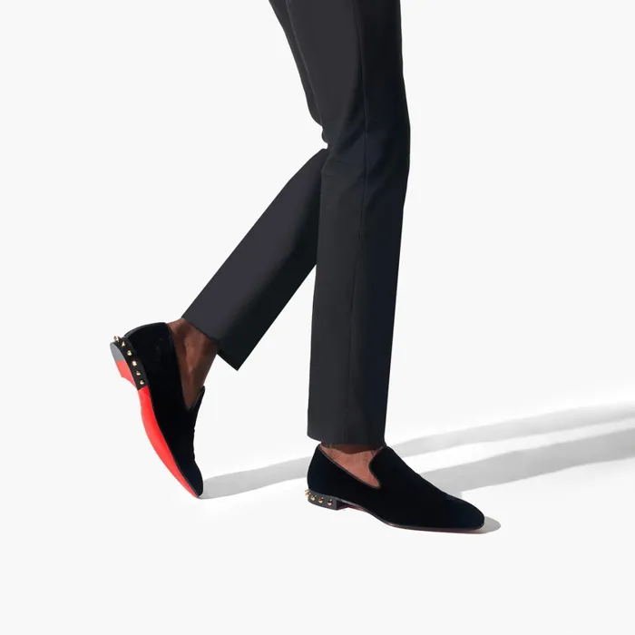 Men Marquees Loafers 8211 Velvet 8211 Black Black Christian Louboutin Loafers and Slipons
