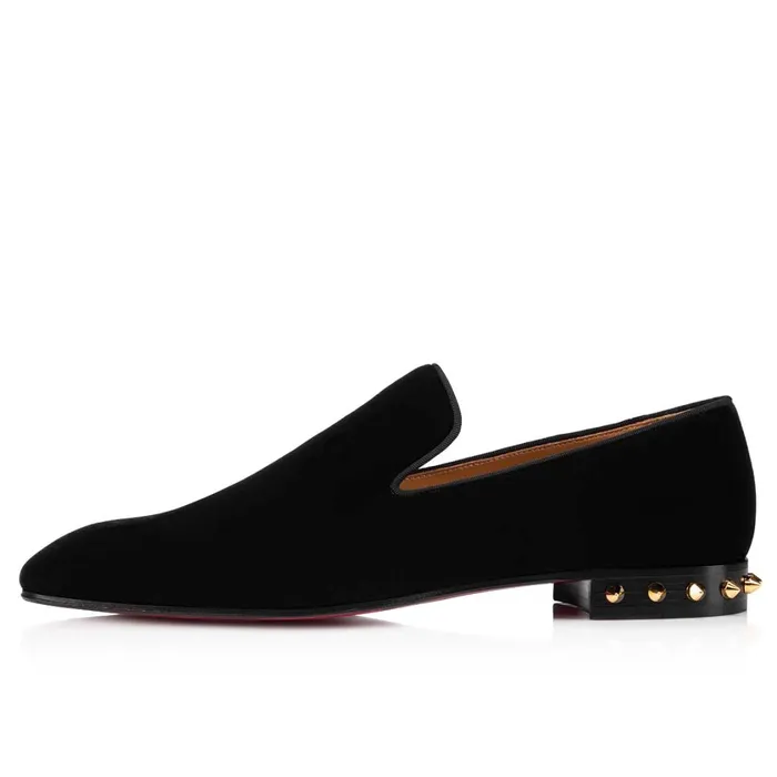 Men Marquees Loafers 8211 Velvet 8211 Black Black Christian Louboutin Loafers and Slipons