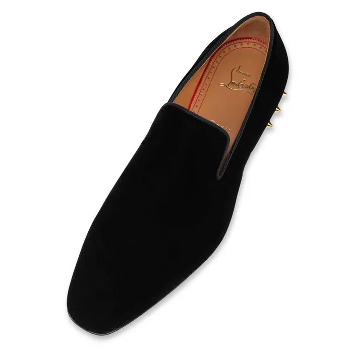 Men Marquees Loafers 8211 Velvet 8211 Black Black Christian Louboutin Loafers and Slipons