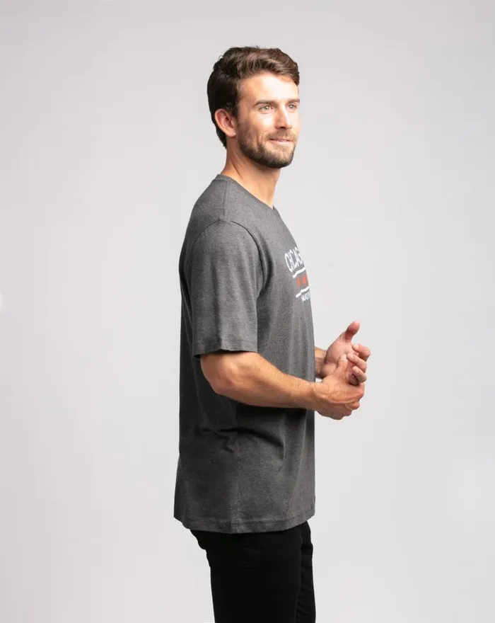 Men MODERNIST TEE Heather Grey Pinstri TravisMathew Tees