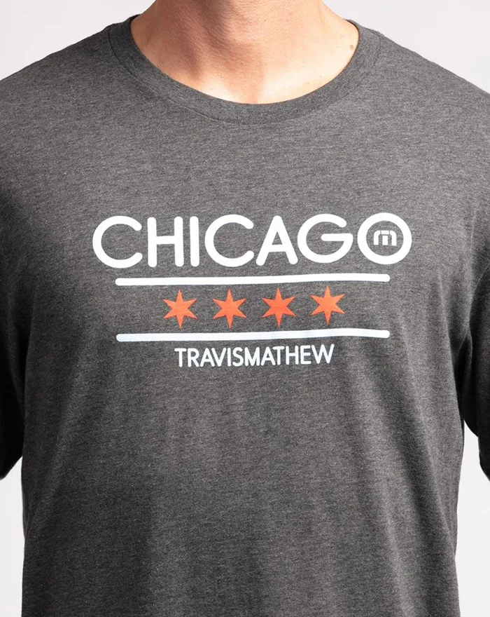 Men MODERNIST TEE Heather Grey Pinstri TravisMathew Tees