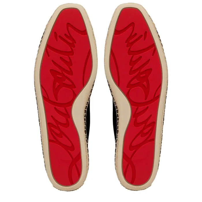 Men Nanou Espadrilles 8211 Leather 8211 Black Black Christian Louboutin Sandals and Espadrilles