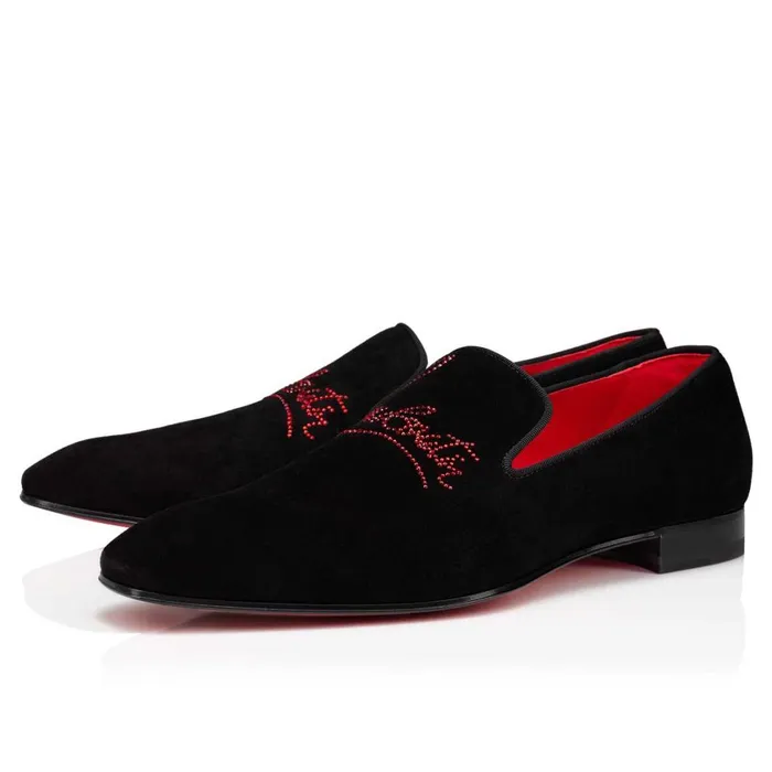 Men Navy Dandelion Strass Loafers 8211 Veau Velours And Strass 8211 Black Black Christian Louboutin Loafers and Slipons Men Navy Dandelion Strass Loafers 8211 Veau Velours And Strass 8211 Black Black Christian Louboutin Loafers and Slipons