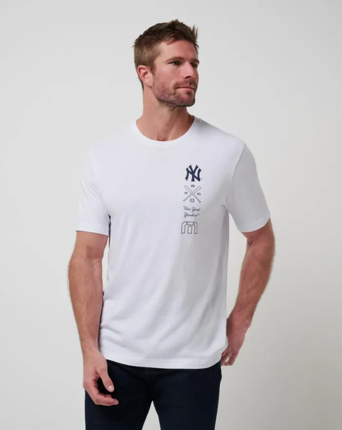 Men NEW YORK YANKEES SUNSET SLAM 20 TEE White TravisMathew Tees