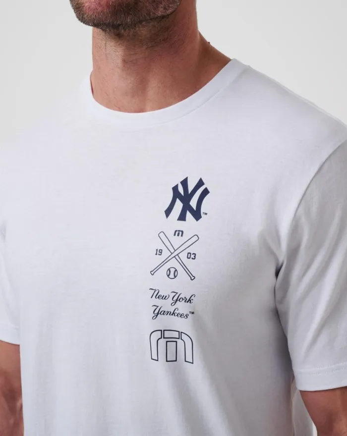 Men NEW YORK YANKEES SUNSET SLAM 20 TEE White TravisMathew Tees
