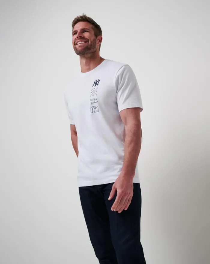 Men NEW YORK YANKEES SUNSET SLAM 20 TEE White TravisMathew Tees