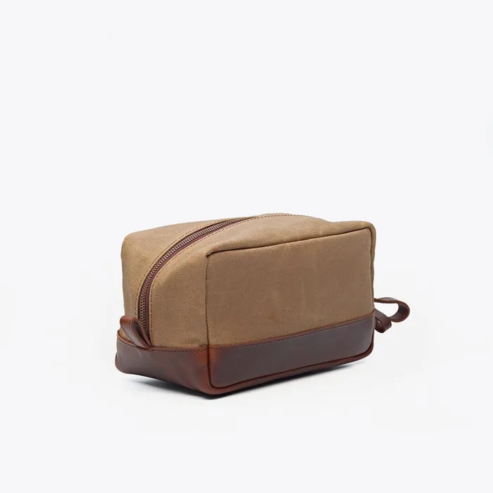 Men Nisolo Bags and Wallets Durango Dopp Kit Waxed Canvas
