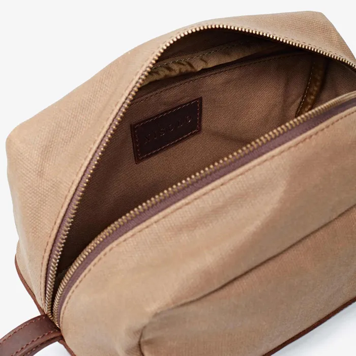 Men Nisolo Bags and Wallets Durango Dopp Kit Waxed Canvas