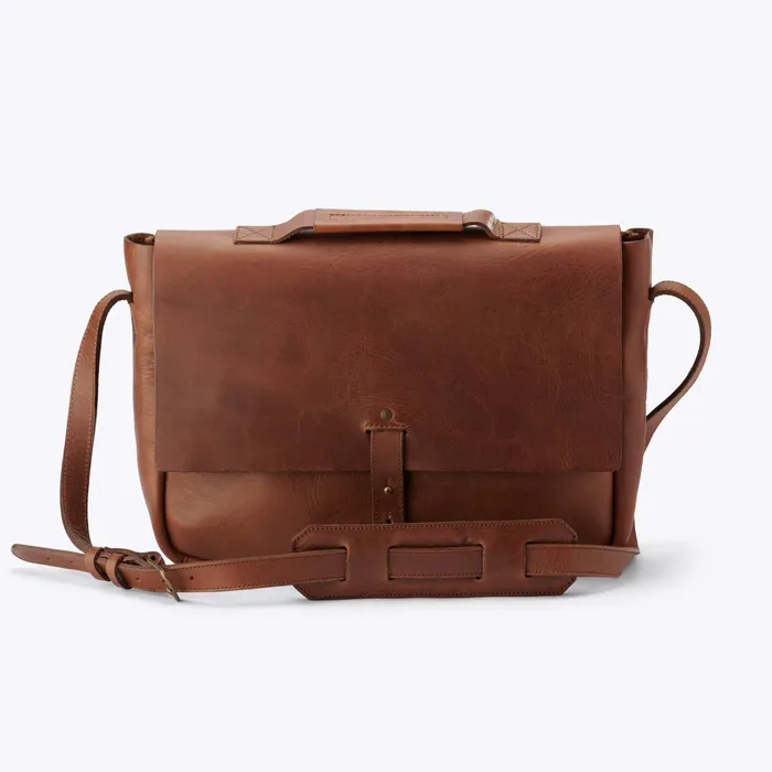 Men Nisolo Bags and Wallets Loreto Messenger Bag Chestnut
