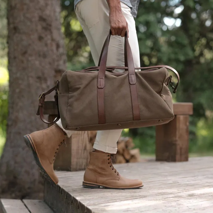 Men Nisolo Bags and Wallets Luis Weekender Forest Green