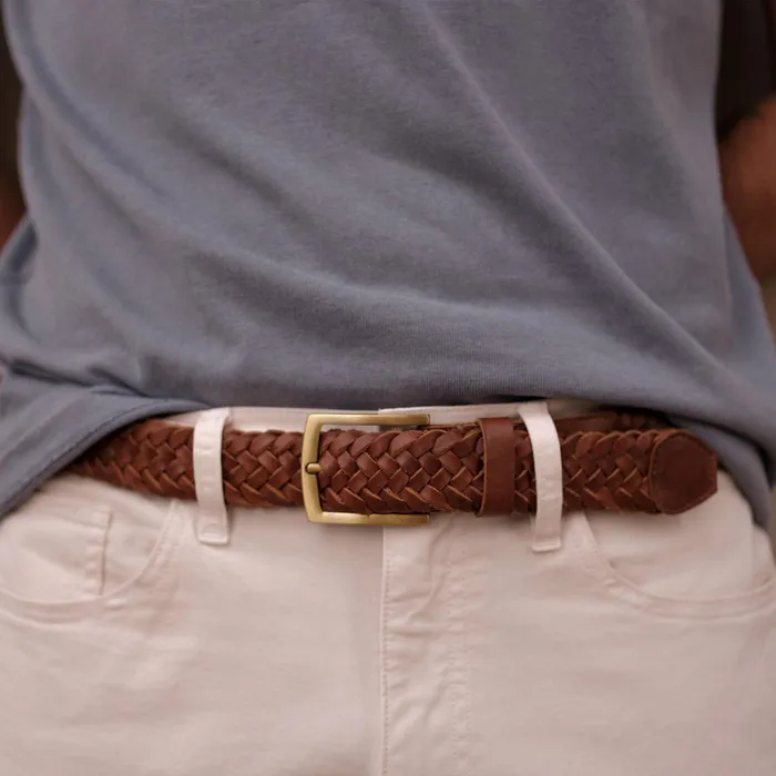 Men Nisolo Belts Teyo Woven Belt Brandy