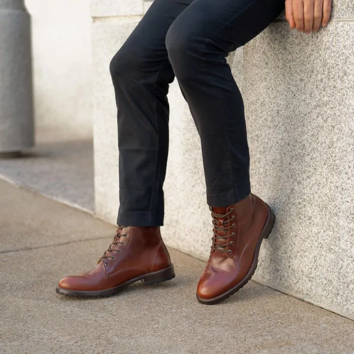 Men Nisolo Boots Martin AllWeather Boot Mahogany