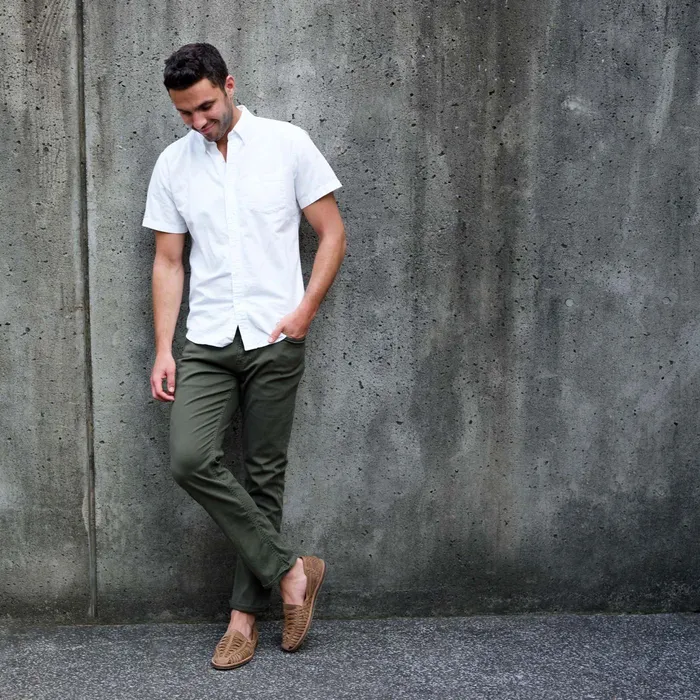 Men Nisolo Sandals and Slip Ons Huarache Sandal Tobacco