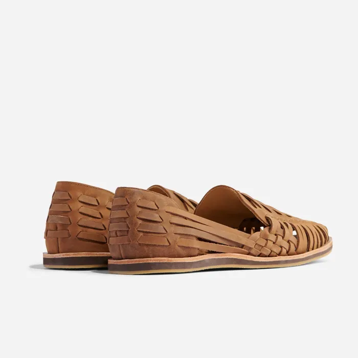 Men Nisolo Sandals and Slip Ons Huarache Sandal Tobacco