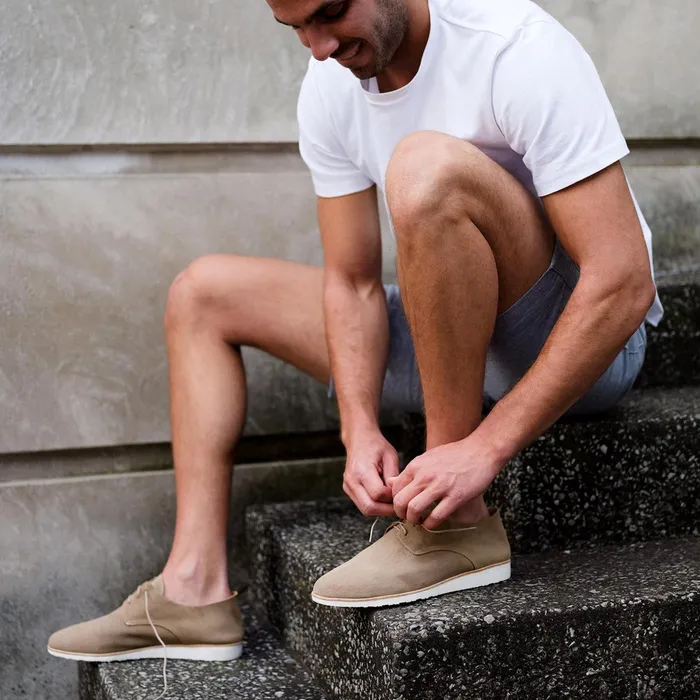Men Nisolo Sandals and Slip Ons Lightweight Flex Derby Stone