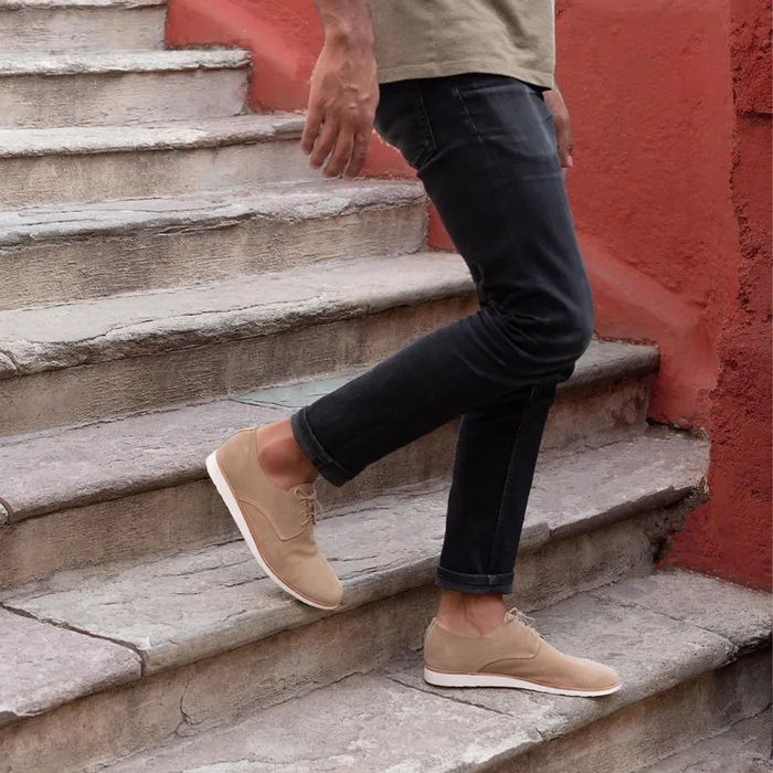 Men Nisolo Sandals and Slip Ons Lightweight Flex Derby Stone