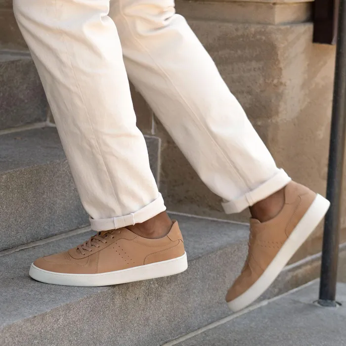 Men Nisolo Sneakers Beto GoTo Court Sneaker Almond