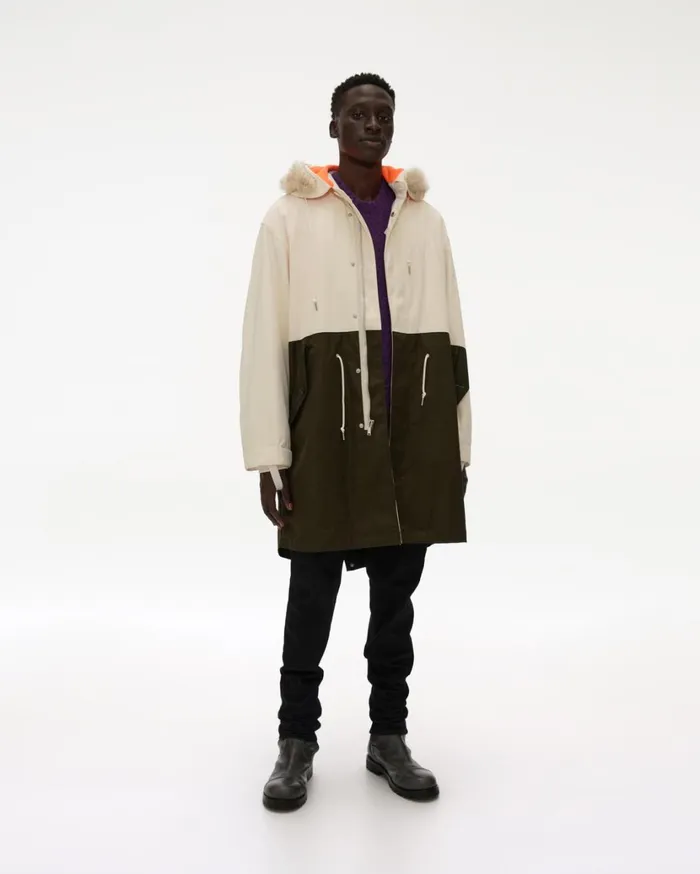 Men Nylon Contrast Parka Winter Whiteriver Rock Helmut Lang Outerwear