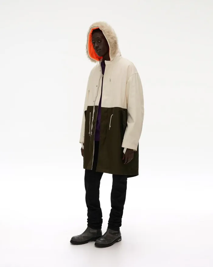 Men Nylon Contrast Parka Winter Whiteriver Rock Helmut Lang Outerwear