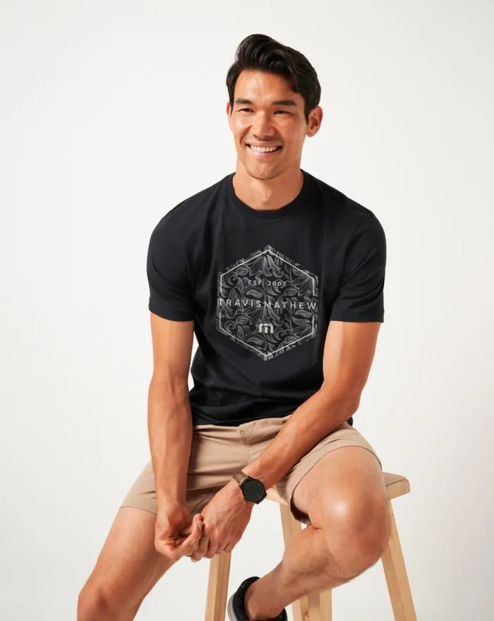 Men OFF PEAK TEE Black TravisMathew Tees
