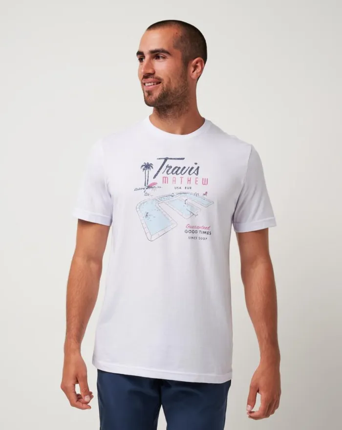 Men ON VACATION TEE White TravisMathew Tees