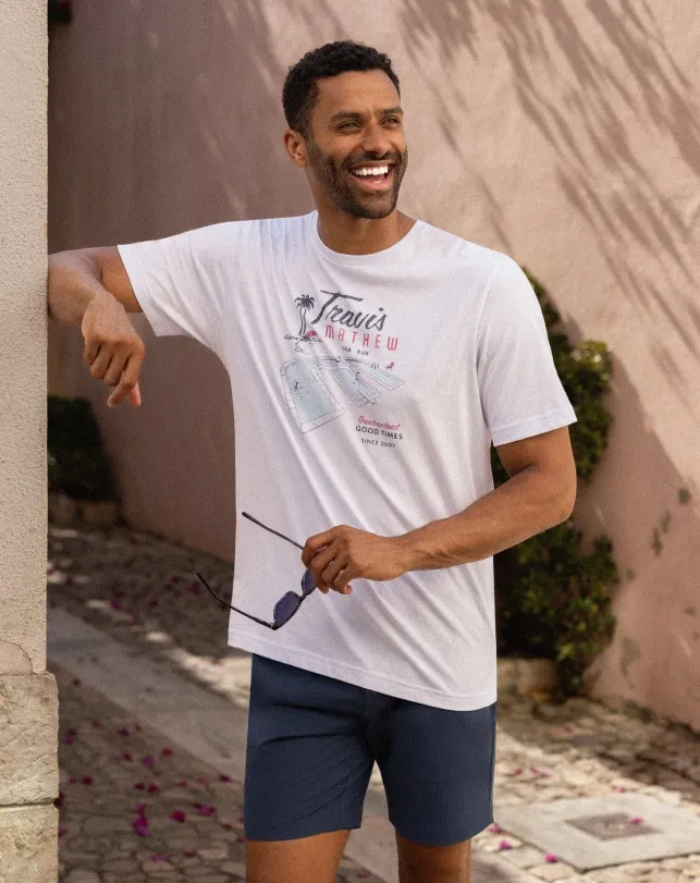 Men ON VACATION TEE White TravisMathew Tees